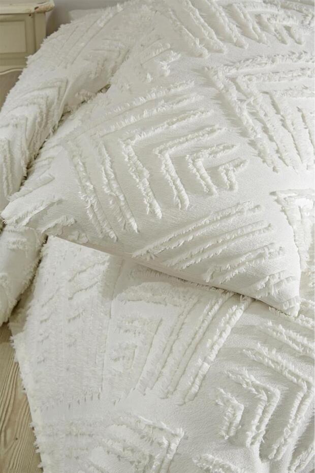 Pine Single 2-Piece Cotton Pique Set - Cream Textured Design