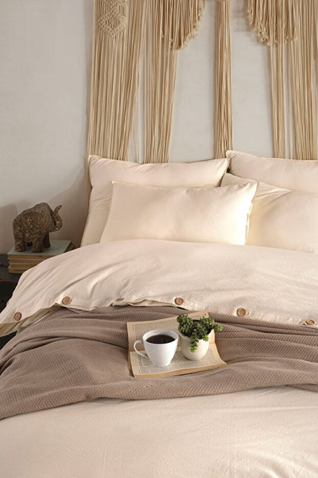 Pure Natural 100% Cotton Washed Single Duvet Cover Set 160x220