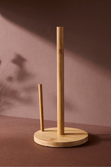 Bamboo Round Paper Towel Holder - 14 cm Ergonomic Design