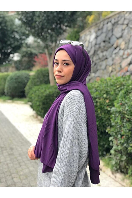 Viscose Jersey Shawl - Plum, Breathable
