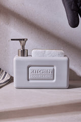 750ml Porcelain Kitchen Liquid Soap Dispenser with Sponge Holder