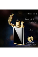 Personalized Dual-Flame Crocodile Lighter & Wooden Gift Box