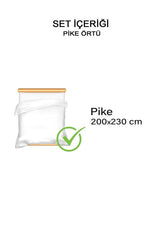 100% Cotton Double Bedspread - Kanaviçe Printed Pike