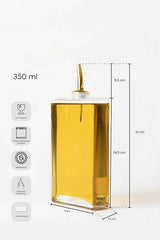 350ml Glass Oil & Vinegar Dispenser Bottle with Silver Pour Spout