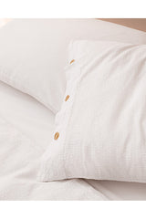 Linda Double Washed Seersucker Duvet Cover Set - White