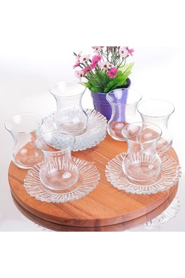 Pasabahce Aurora Premium Turkish Tea Glassware Set - 12-Piece