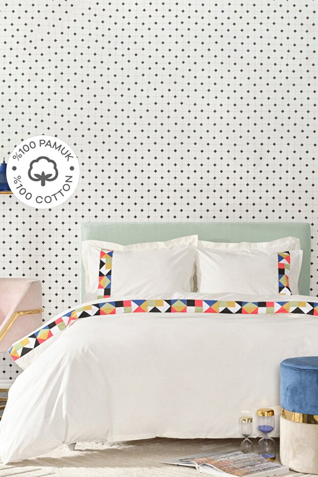 Cedric Multi Double Duvet Cover Set - 100% Cotton Comfort