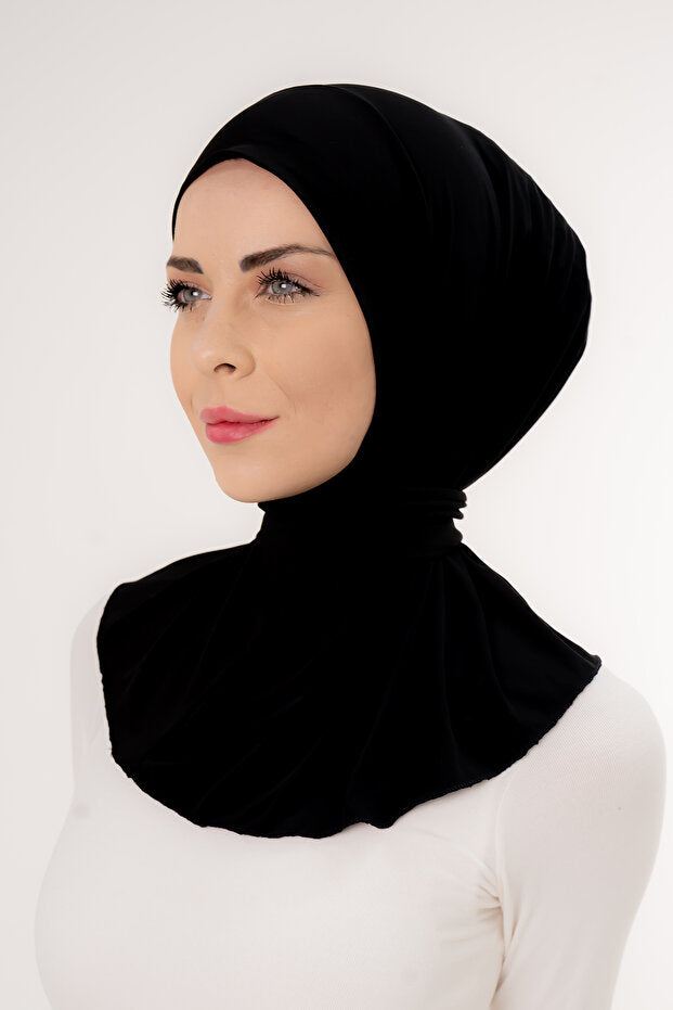 Snap-Button & Tie Ready-to-Wear Hijab - 50cm Practical Shawl