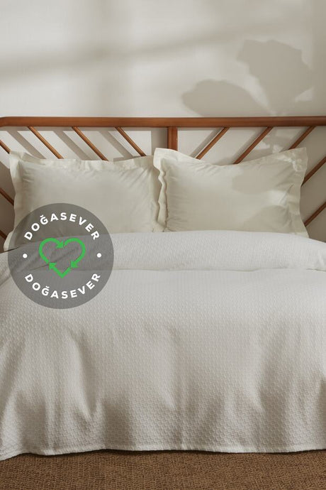 Eco-Friendly Bamboo Jacquard Double Quilt - 200x230 cm White