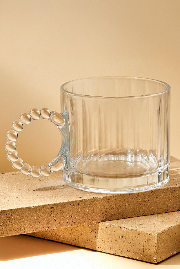 Ringo Dream Line 325ml Glass Mugs - Set of 2 with Beaded Handles