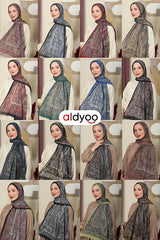 Retro Ethnic Cotton Shawl - Black & Burgundy