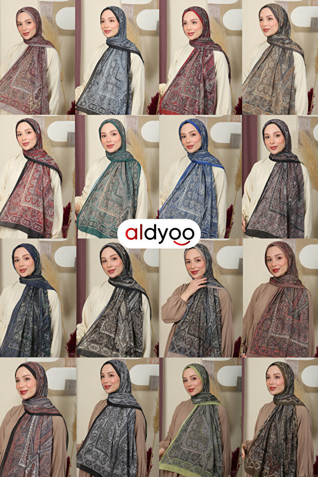 Retro Ethnic Cotton Shawl - Black & Burgundy