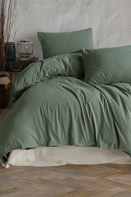 100% Cotton Washed Double Duvet Cover Set - 4-Piece