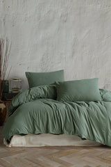 100% Cotton Washed Double Duvet Cover Set - 4-Piece