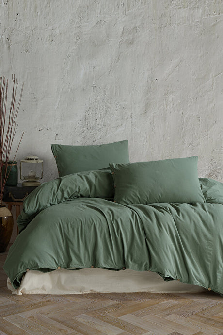100% Cotton Washed Double Duvet Cover Set - 4-Piece