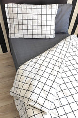Single Plaid Duvet Cover Set - 3 Pieces, 160x220cm
