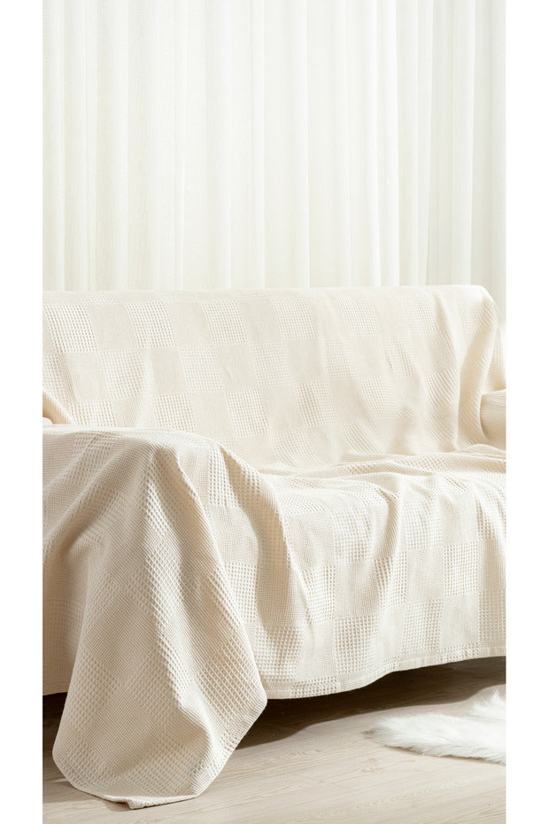 Waffle Pique Bedspread - 100% Cotton, Lightweight