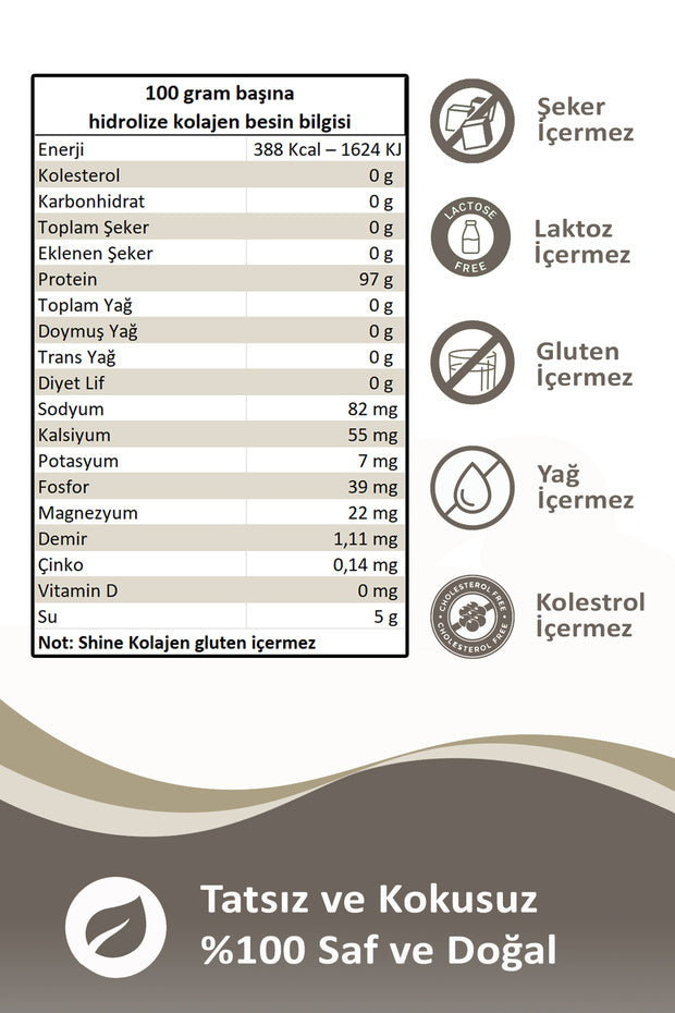 Kollagenpulver - Type 1, 2, 3 Dobbelt Hydrolyseret 500g