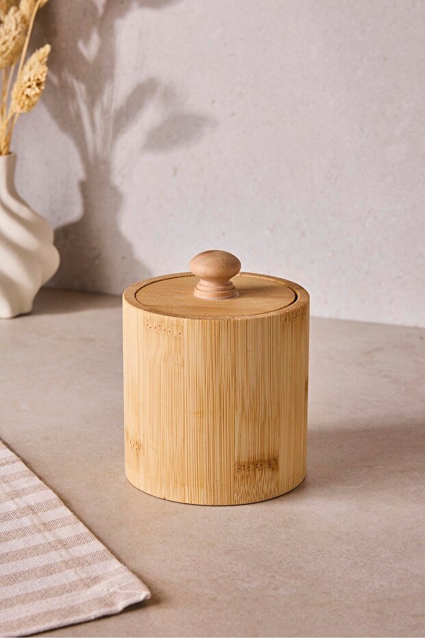 3-Piece Ergonomic Bamboo Storage Jar Set for Kitchen & Pantry