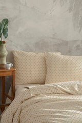100% Cotton Washed Vintage Double Duvet Cover Set - Orange 200x220 cm