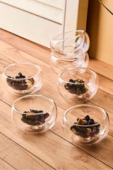 Double-Walled Glass Serving Bowls - Set of 6 (6x2.5cm)