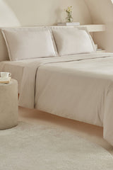 Lavin 100% Cotton Double Duvet Cover Set - Beige