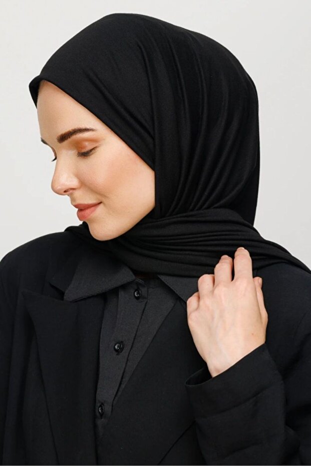 All-Season Black Hijab Scarf, Easy Care