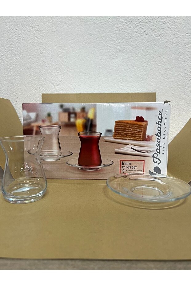 Pasabahce Classic Turkish Tea Glass & Saucer Set - 12-Piece
