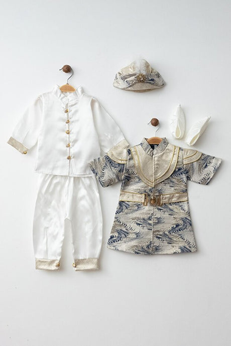 Baby Boy Prince Belted Suit Set - Elegant Occasion Wear 0-6 Months