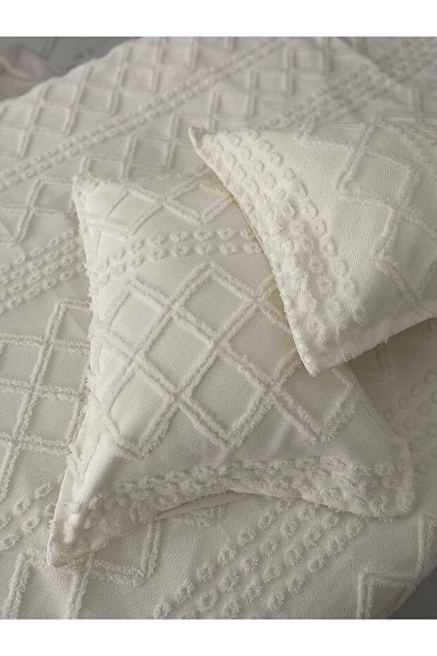 Chenille Cotton Pique Bedding Set - 250x250 cm, 3-Piece