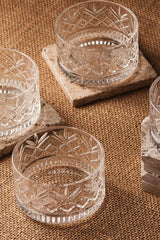 Elegant Cut Glass Dessert Bowls - Set of 4 (220ml)