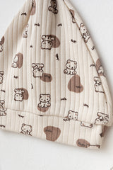 Ensemble de sortie de maternité 6 pièces pour nouveau-né, coton 100%, à motif ourson mignon, avec couverture en mousseline