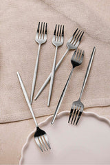 6-Piece Stainless Steel Dessert Fork Set