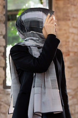 Luxury Medina Silk Shawl - Brush Patterned, Wrinkle-Resistant
