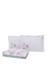 Torres Single 100% Cotton Pique Bedding Set - Light Pink Floral