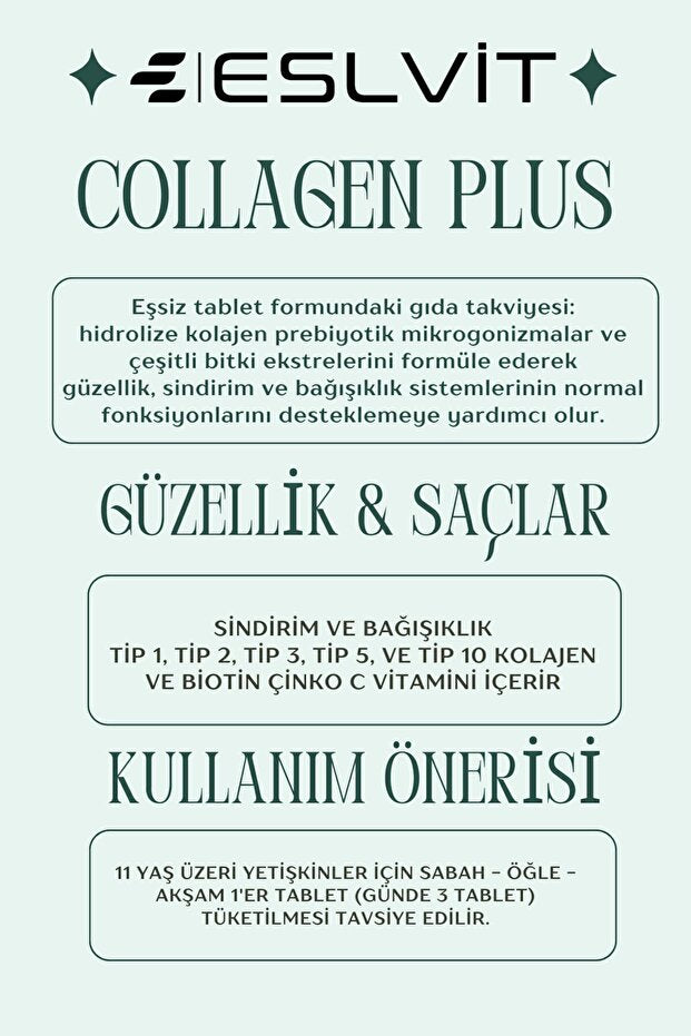 Collagene Idrolizzato 5 Tipi - 90 Compresse con Vitamina C, Zinco, Selenio