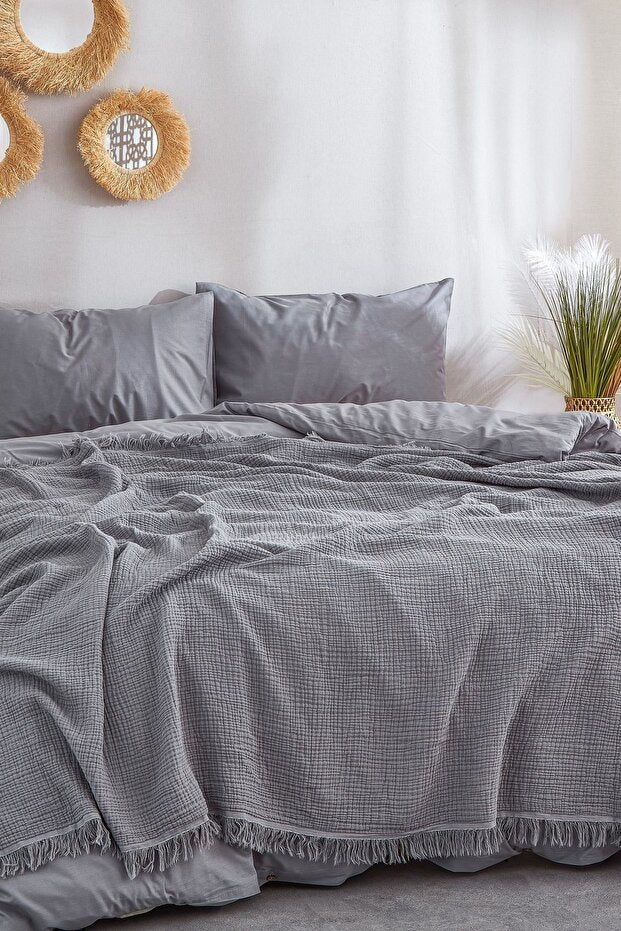 4-Layer Muslin 100% Cotton Blanket - Breathable 200x220 cm