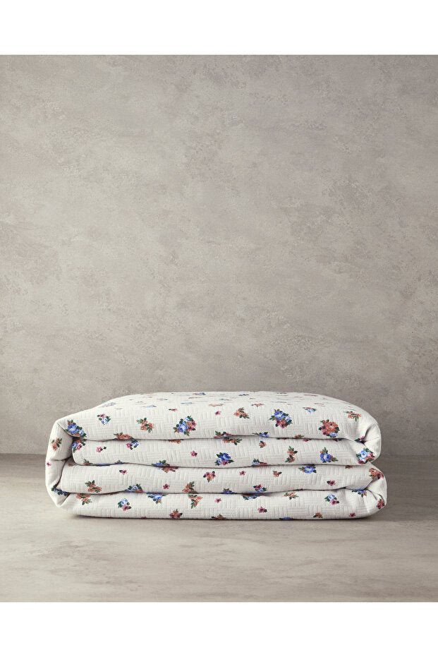 Blossom Breeze Single Size Cotton Pike - Blue & Orange