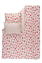 100% Cotton Double Duvet Cover Set - Romantic Heart Pattern
