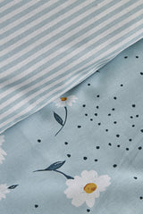 Daisy 100% Cotton Double Duvet Cover Set - Mint Blue