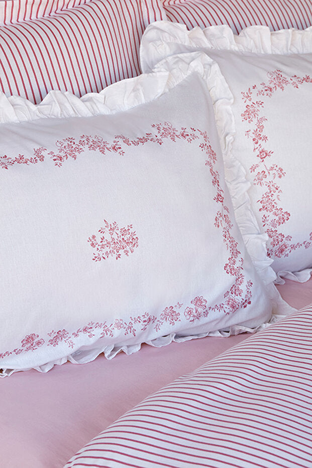 Versay Double Percale Duvet Cover Set - Pink, 100% Cotton