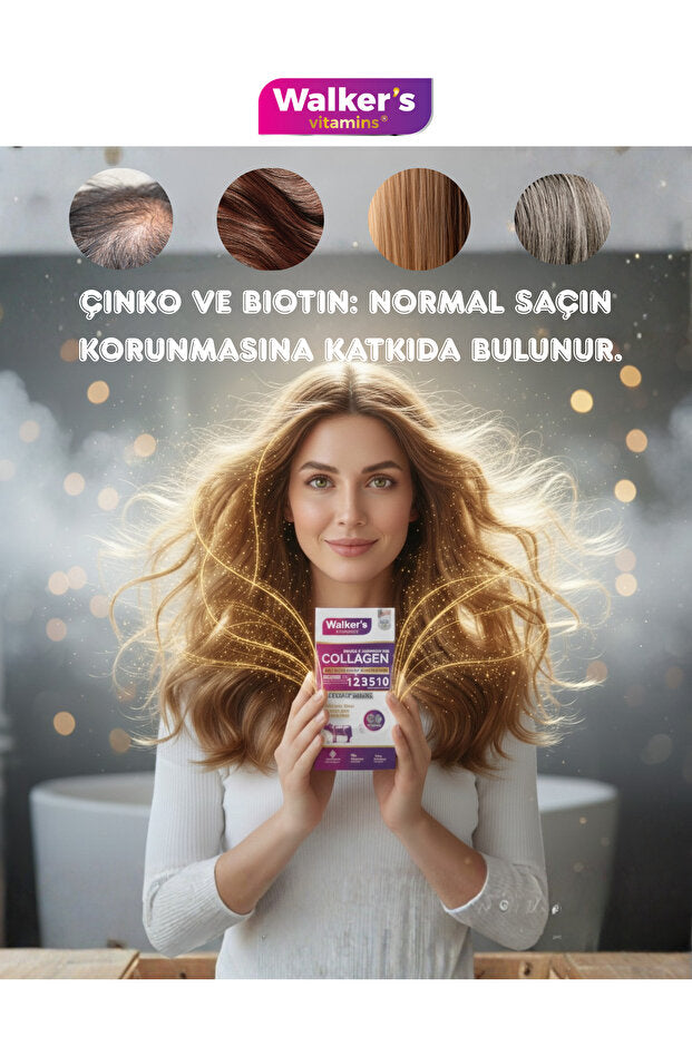 5 Arten von Kollagen mit Keratin, Biotin, Zink - 60 Tabletten