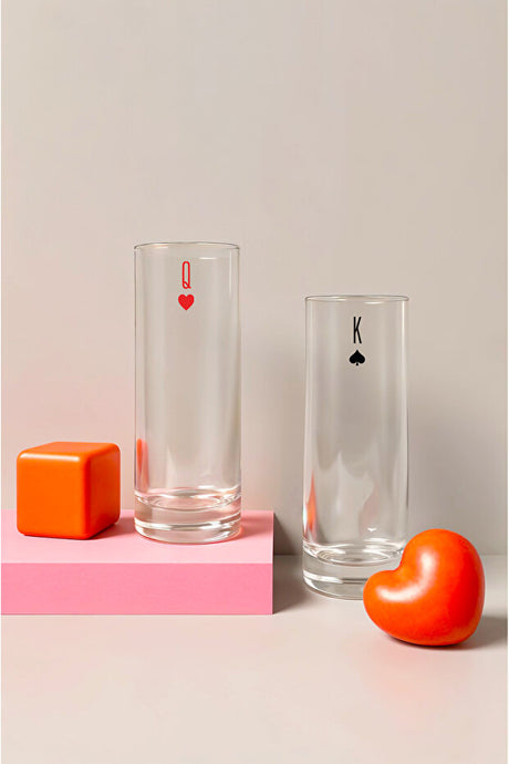 King & Queen Raki Glasses Set - 2-Piece Valentine's Day Gift