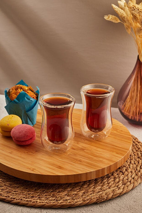 Double Wall Insulated Tea Glasses - Set of 2 (150ml Each)