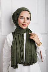 Women's Khaki Jersey Shawl - 100% Cotton & Breathable