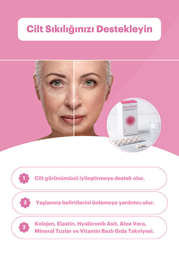 Collagenum - Complément de collagène hydrolysé pour raffermir la peau 60 capsules