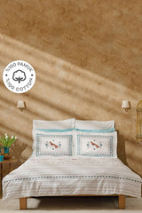 Paye Seljuk Series Blue Bird 100% Cotton Double Duvet Set