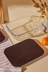 1500ml Rectangular Glass Food Storage Container with Wooden Lid
