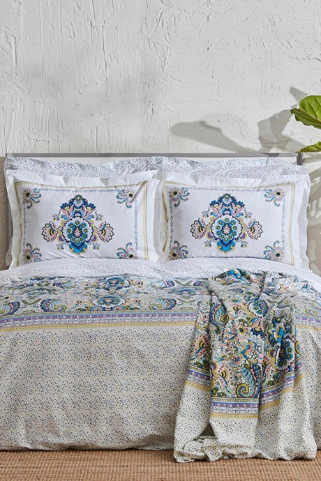 Elenora 100% Cotton Double Size 4-Piece Bedding Set with Pique