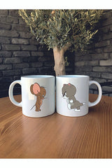 Personalized Tom & Jerry Ceramic Mugs - Couple Set (300ml x 2)